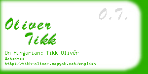 oliver tikk business card